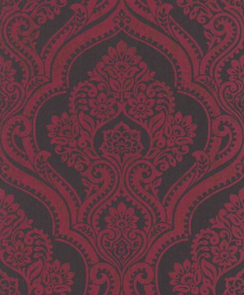 Vliestapete Ornamente mit Goldglanzeffekt rot 88822