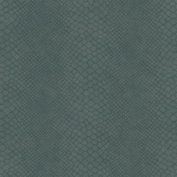 Non-woven wallpaper faux leather look green 347770