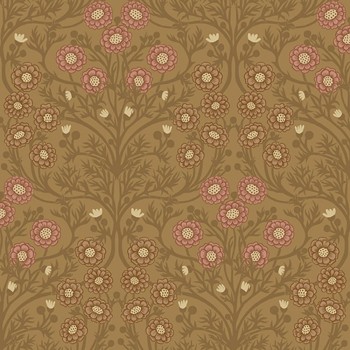 Wallpaper flower pattern brown Ekbacka 014018